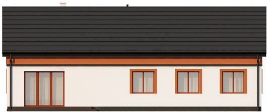 Фасад одноэтажного дома с террасой P160 - вид сзади