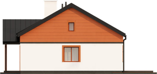 Фасад одноэтажного дома с террасой P160 - вид слева