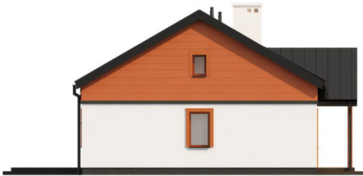 Фасад одноэтажного дома с террасой P160 - вид справа