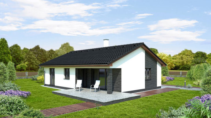 Проект одноэтажного дома с террасой P73 - фото №2