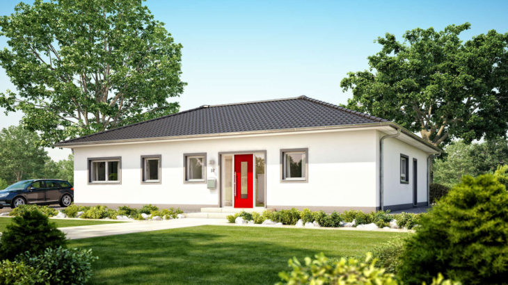 Проект одноэтажного дома с террасой P92 - фото №1