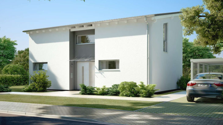 Проект мансардного дома с террасой и навесом S67 - фото №1