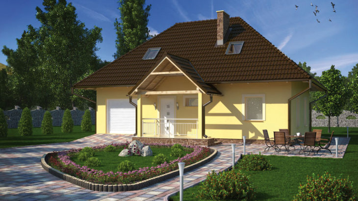 Проект мансардного дома с террасой и гаражом S102 - фото №2