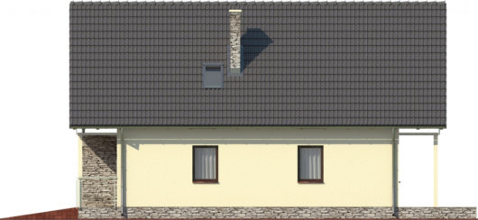 Фасад мансардного дома с террасой и гаражом S114 - вид слева