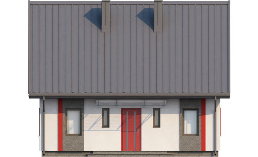 Фасад мансардного дома S125 - вид спереди