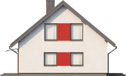 Фасад мансардного дома S125 - вид слева