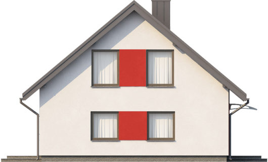 Фасад мансардного дома S125 - вид справа