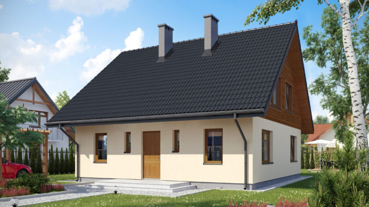 Проект мансардного дома с террасой S129 - фото №1