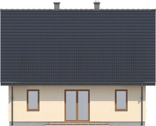 Фасад мансардного дома с террасой S129 - вид сзади