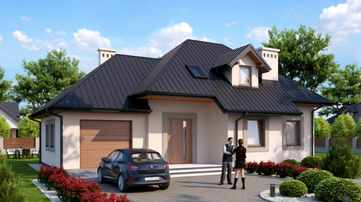 Проект мансардного дома с террасой и гаражом S138 - фото №3