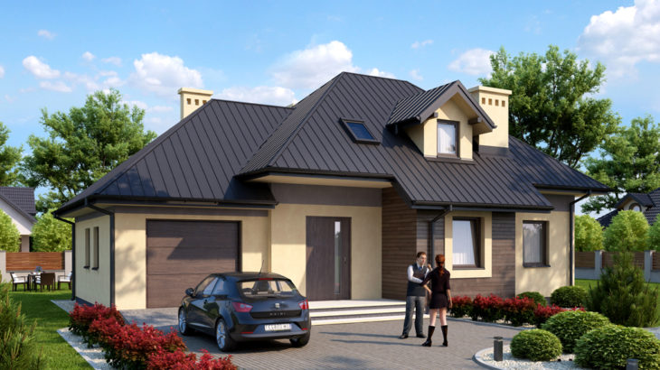 Проект мансардного дома с террасой и гаражом S138 - фото №4