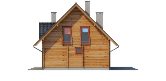 Фасад мансардного дома с террасой S139 - вид слева