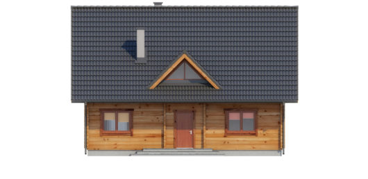 Фасад мансардного дома с террасой S139 - вид спереди