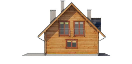 Фасад мансардного дома с террасой S139 - вид справа