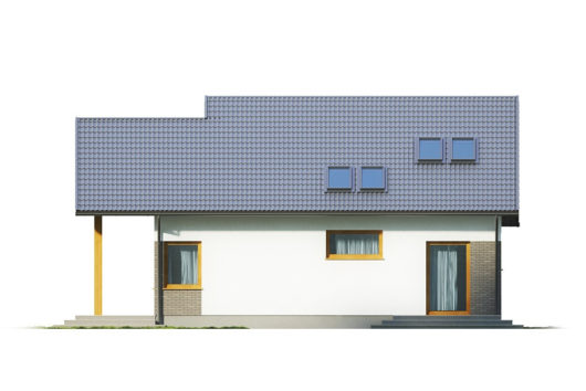 Фасад мансардного дома с террасой и гаражом S141 - вид сзади