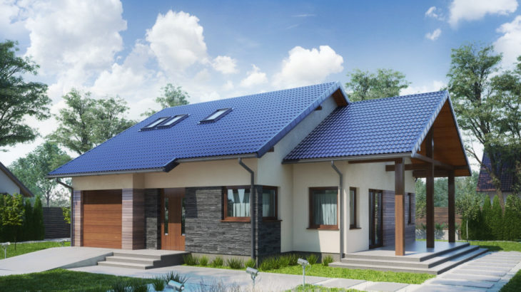 Проект мансардного дома с террасой и гаражом S141 - фото №3