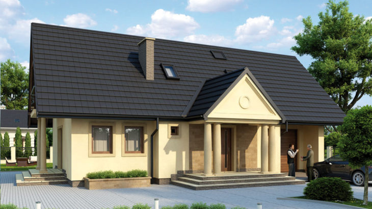 Проект мансардного дома с гаражом S143 - фото №1