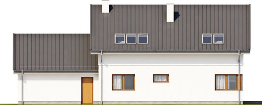 Фасад мансардного дома с террасой и гаражом S165 - вид сзади