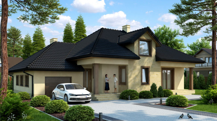 Проект мансардного дома с террасой и гаражом S171 - фото №2