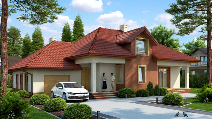 Проект мансардного дома с террасой и гаражом S171 - фото №3