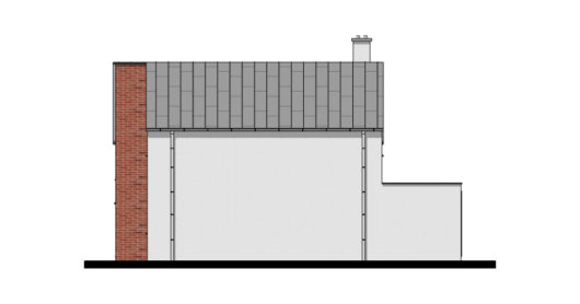 Фасад мансардного дома с террасой и гаражом S70 - вид справа