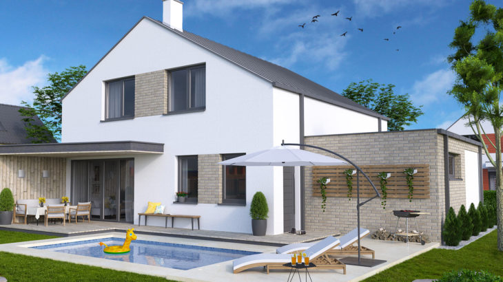 Проект мансардного дома с террасой и гаражом S70 - фото №2