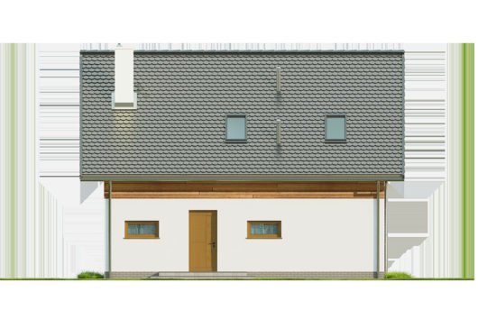 Фасад мансардного дома с террасой S97 - вид спереди