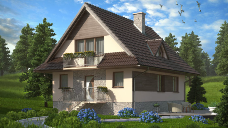 Проект мансардного дома с террасой S99 - фото №3