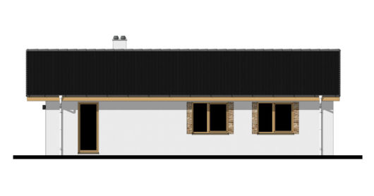 Фасад одноэтажного дома с террасой P108 - вид сзади