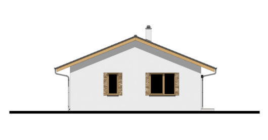 Фасад одноэтажного дома с террасой P108 - вид слева