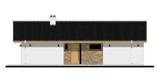 Фасад одноэтажного дома с террасой P108 - вид спереди
