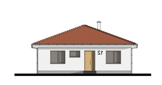 Фасад одноэтажного дома с террасой P113 - вид спереди
