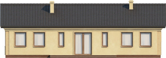 Фасад одноэтажного дома с террасой P158 - вид сзади
