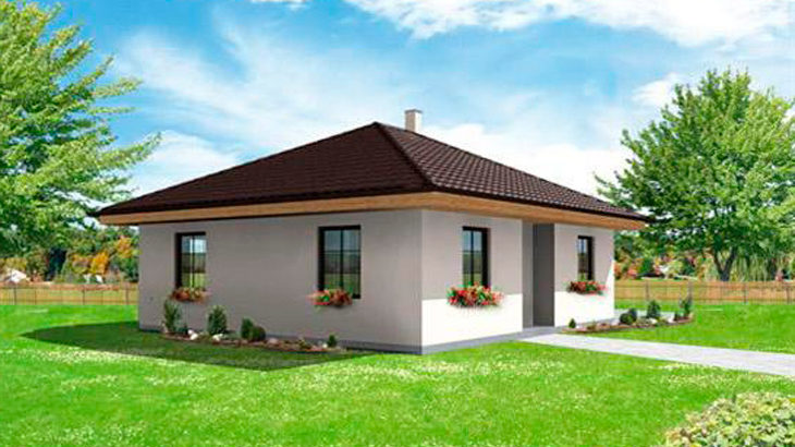 Проект одноэтажного дома с террасой P66 - фото №3