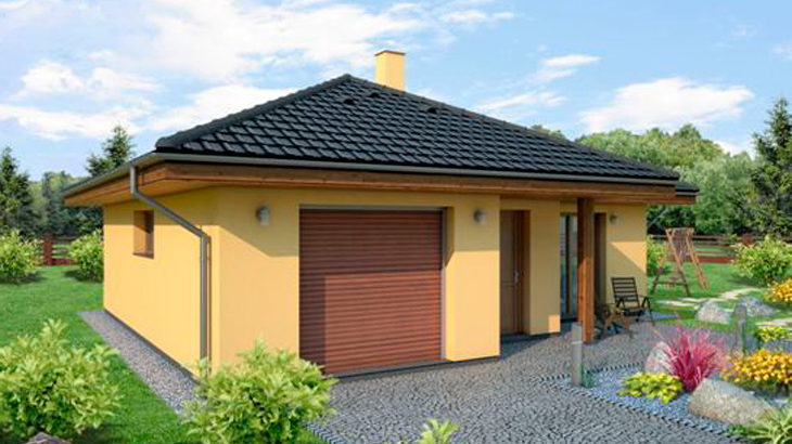 Проект одноэтажного дома с гаражом P83 - фото №3