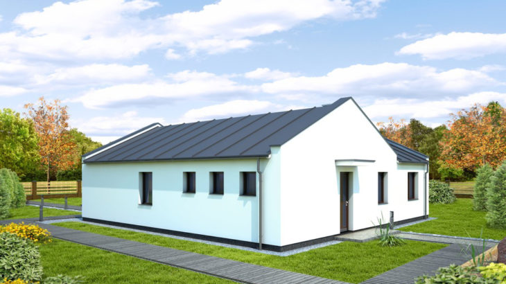 Проект одноэтажного дома с террасой P89 - фото №1