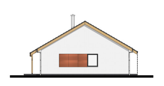 Фасад одноэтажного дома с террасой P96 - вид слева