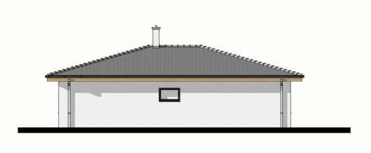 Фасад одноэтажного дома с террасой P99 - вид справа