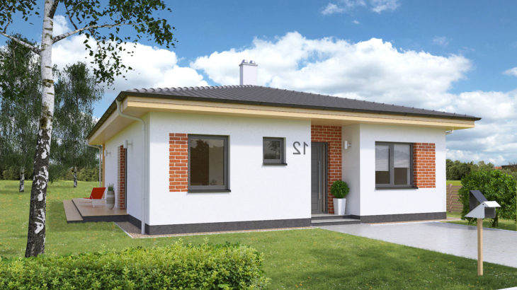 Проект одноэтажного дома с террасой P99 - фото №1