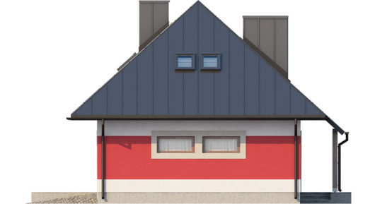 Фасад мансардного дома с террасой и гаражом S103 - вид слева