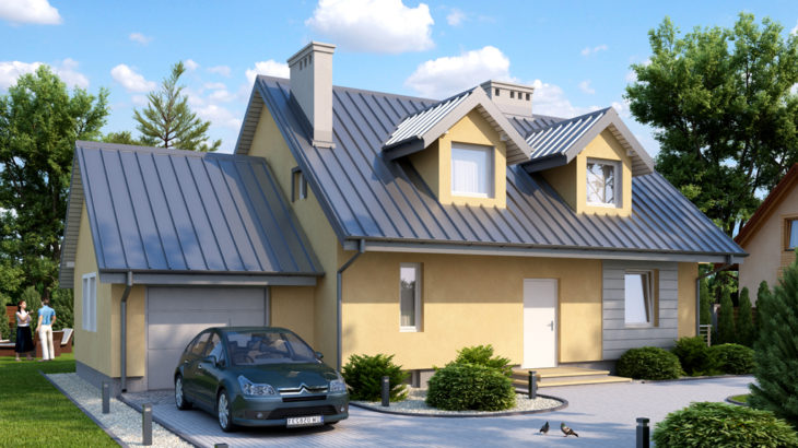 Проект мансардного дома с террасой, гаражом и подвалом S144 - фото №2