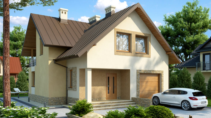 Проект мансардного дома с террасой и гаражом S152 - фото №4