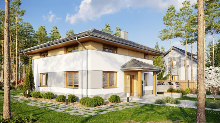 Проект мансардного дома с террасой S174 - фото №1