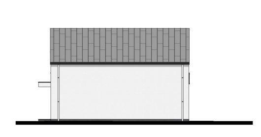 Фасад мансардного дома с террасой и навесом S69 - вид справа